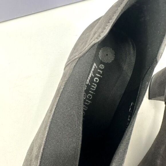 Eric Michael Gayle Women Suede Leather Block Heel Slip On Pumps Gray Size 40 10 - Picture 4 of 11